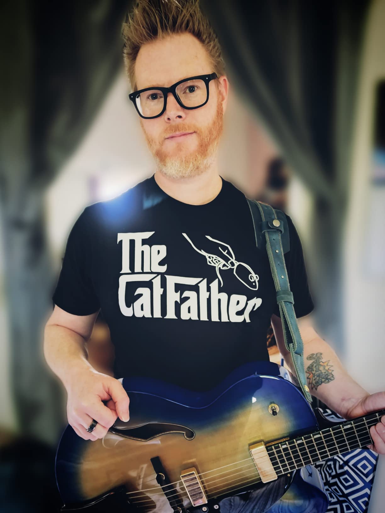 The Catfather - Funny, Cute Cat Father Dad Owner Pet Kitty Kitten Fun Humor T-Shirt customer photo 2