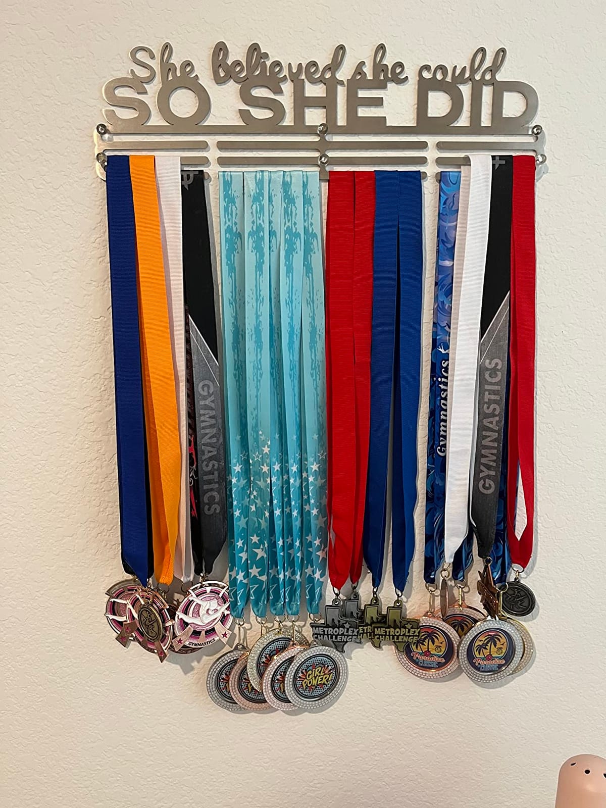 She Believed She Could SO SHE DID Race Medal Holder Wall Hanger,Marathon Runner Medal Display,Running Medal Display, Medal Holder for Wall, Sports Medal Hanger Display Gifts customer photo 2
