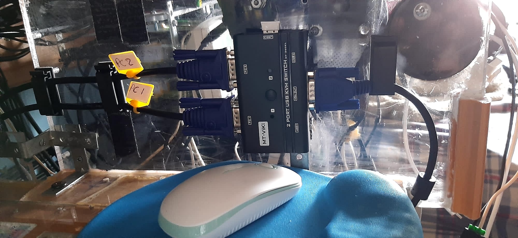 MT-VIKI VGA KVM Switch, 2 Port USB VGA KVM Switch for 2 Computers Share 1 Monitor Keyboard Mouse Printer, + 2 KVM Cables customer photo 1