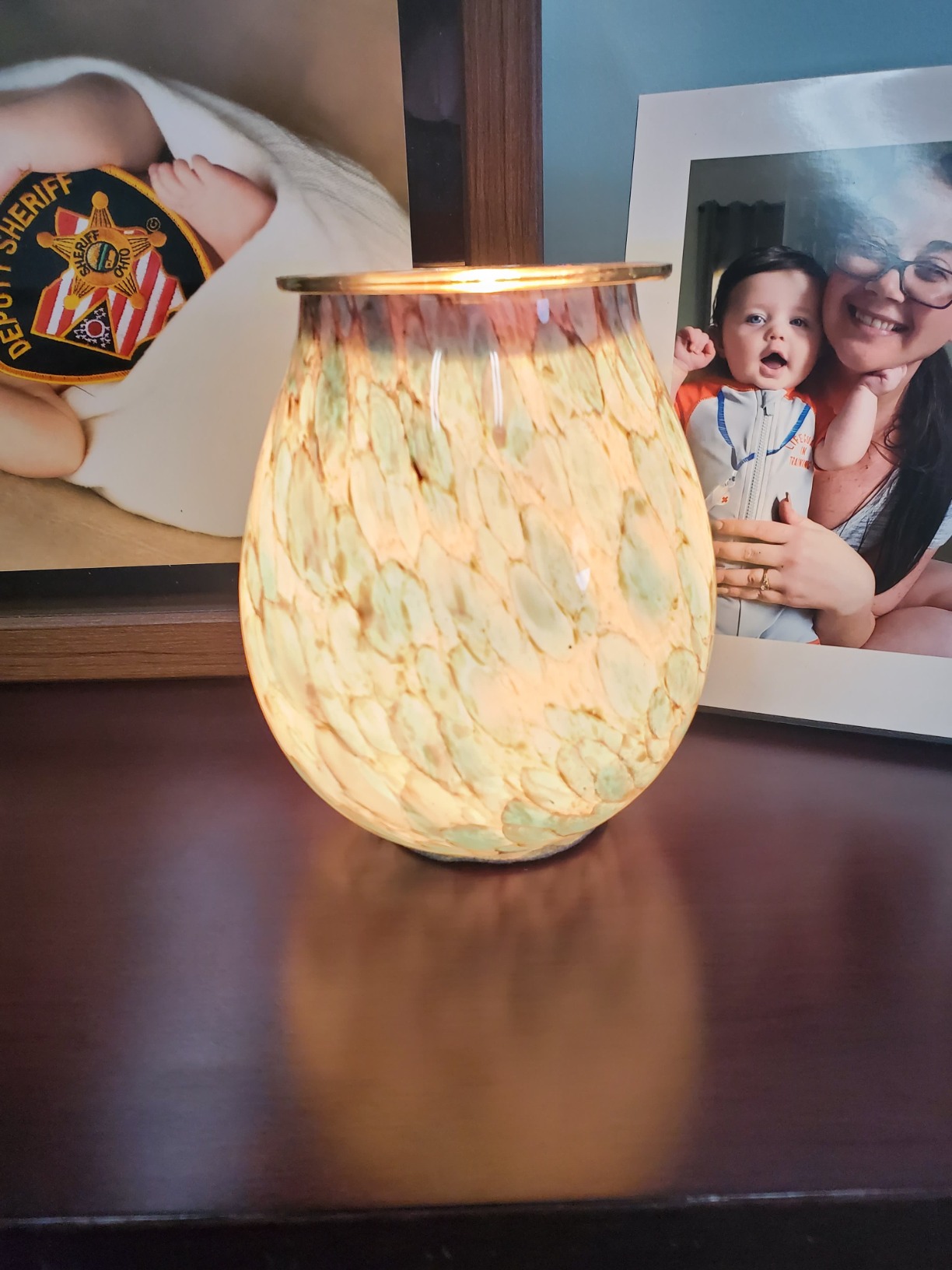 Electric Wax Melts Warmer Burner Essential Oil Warmer Wax Tart Burner Fragrance Night Light Aroma Decorative for Home Office Bedroom Living Room Decor Gifts (Light Green) customer photo 1