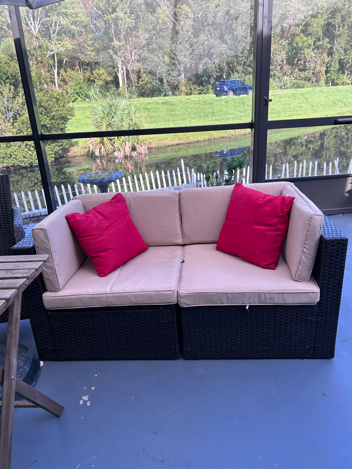 Devoko 2 Pieces Patio Furniture Sets,Outdoor Sofa,Small Sectional Couch customer photo 1