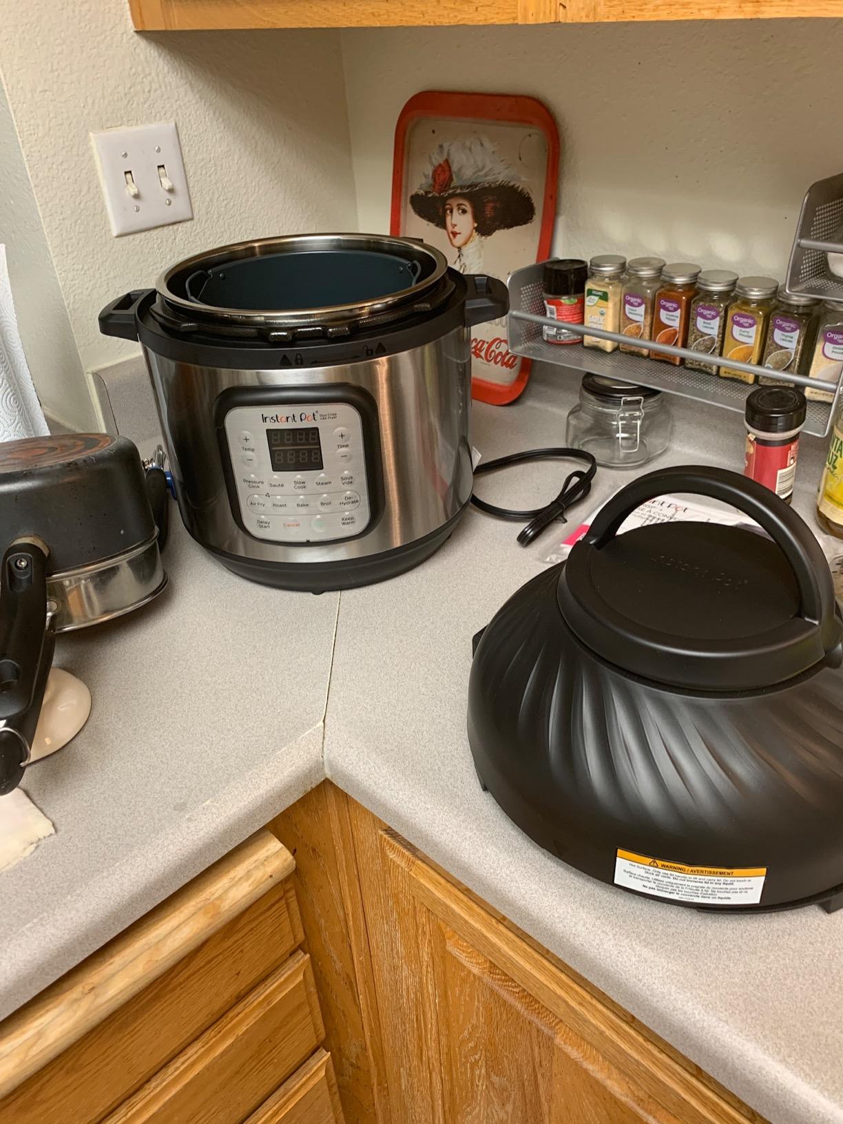 Instant Pot Duo Crisp 11-in-1 Air Fryer and Electric Pressure Cooker Combo with Multicooker Lids that Fries, Steams, Slow Cooks, Dehydrates,Free App With Over 800 Recipes, Black/Stainless Steel, 8QT customer photo 1