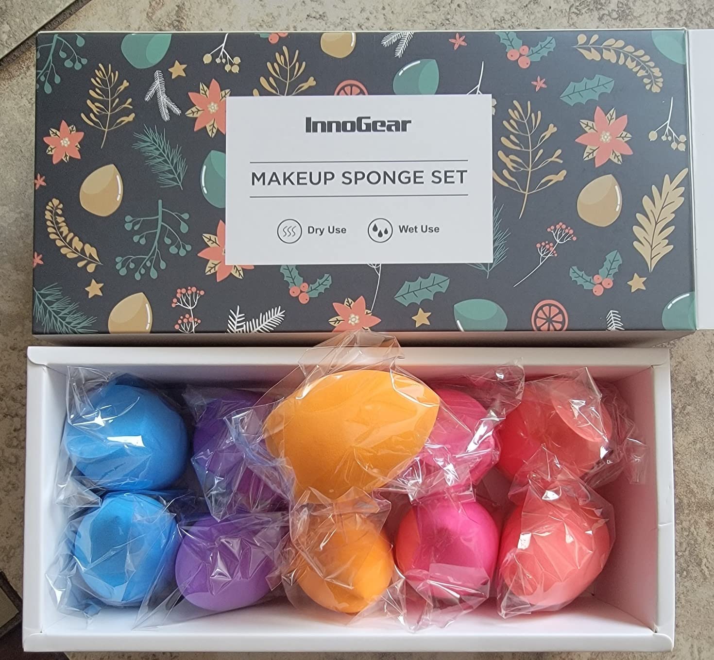 InnoGear Makeup Sponge, 10 Pcs Makeup Sponges Blender Set Beauty Cosmetic Foundation Blending Applicator Puff, Flawless for Liquid Cream Powder (Multi colored) customer photo 2