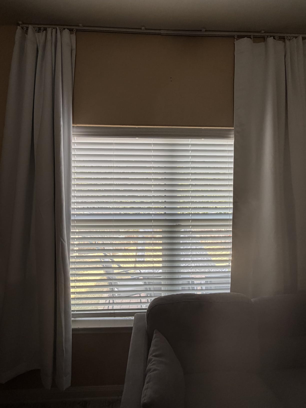 NICETOWN 100% Blackout Window Curtain Panels, Cold and Full Light Blocking Drapes with Black Liner for Nursery, 84 Inches Drop Thermal Insulated Draperies (Pure White, 2 Pieces, 52 inches Wide) customer photo 2