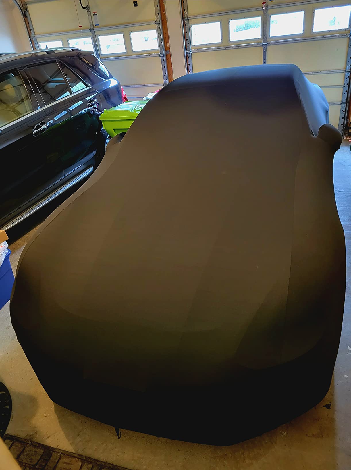 WinPower Indoor Car Cover Stretch Dustproof Protection Full Car Cover for Underground Garage, Car Show, Black customer photo 1