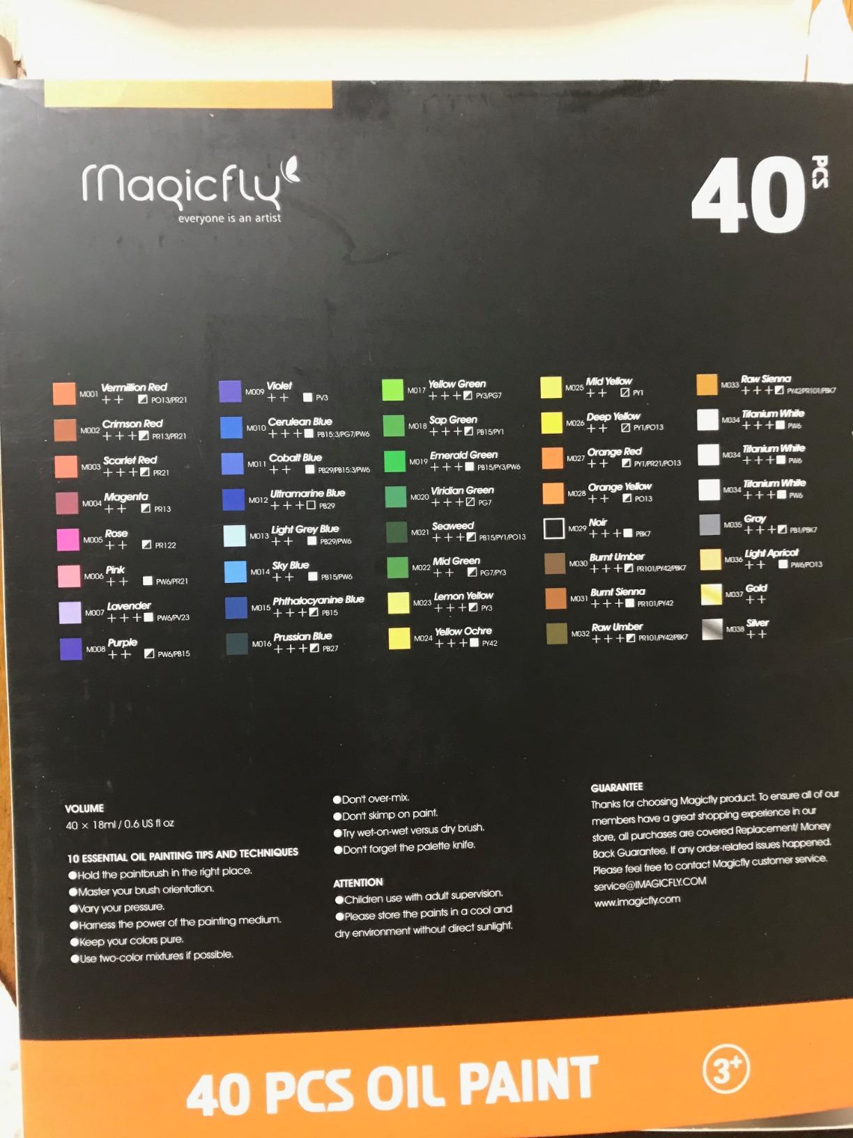 Magicfly Oil Paint, 40pcs (18ml/0.6oz) Oil Paint Set, Oil Paints on Canvas customer photo 1