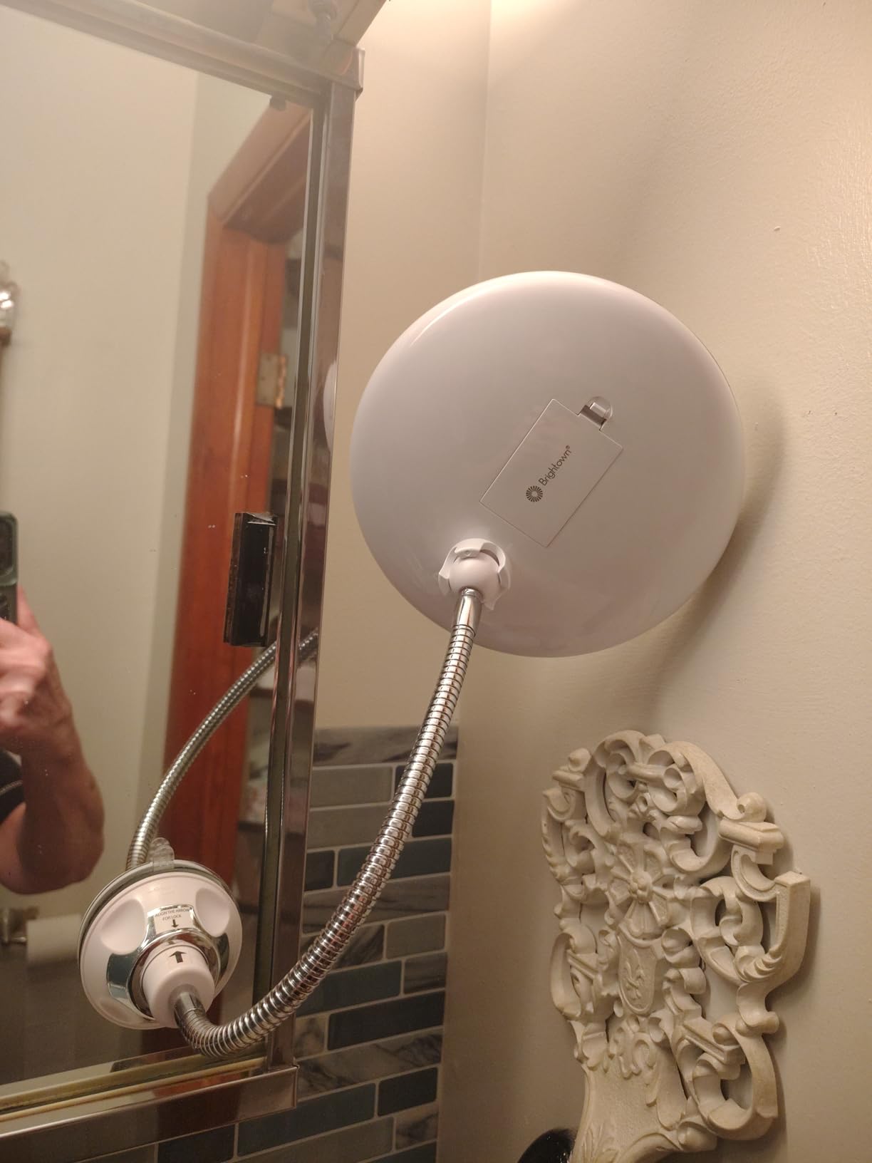 10x Magnifying Mirror with Light, Flexible Gooseneck Travel Make up Mirror customer photo 2