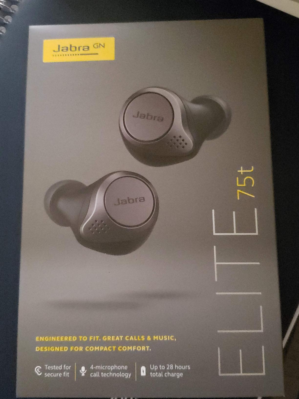 Jabra Elite 75t True Wireless Earbuds with Charging Case, Titanium Black - Active Noise Cancelling customer photo 1