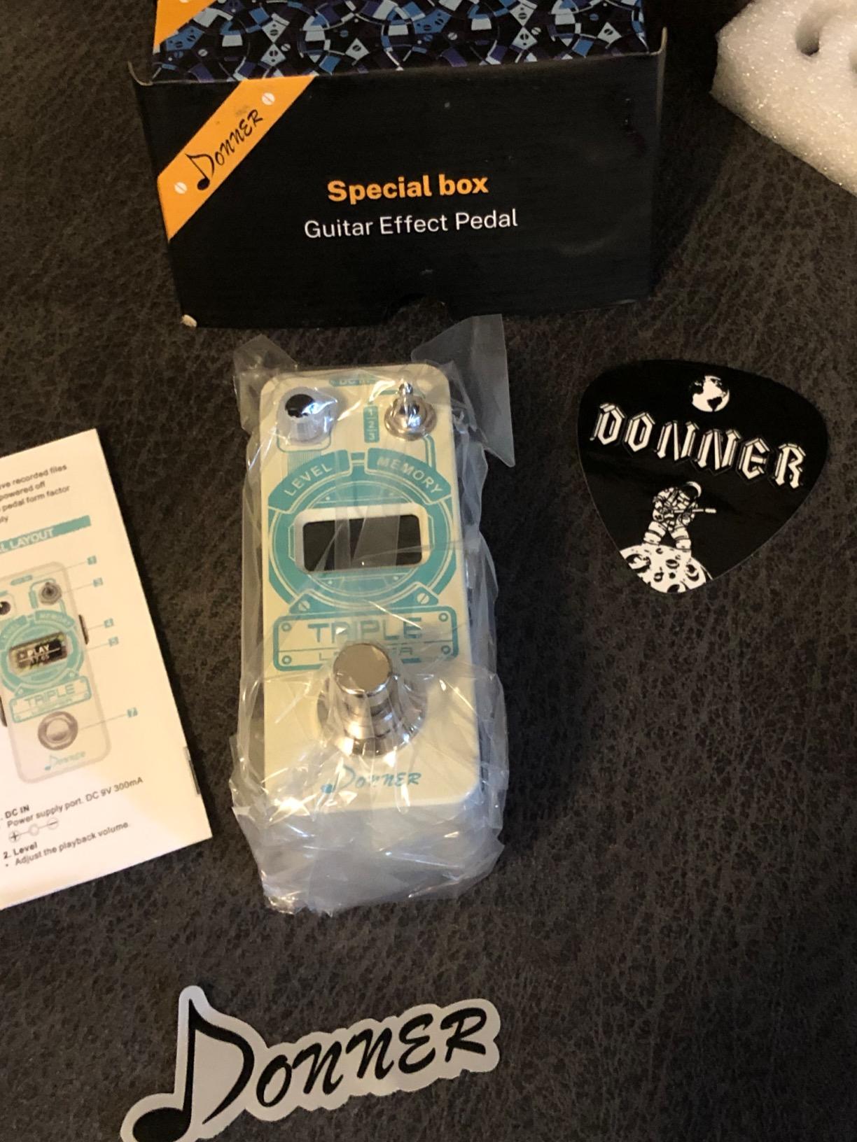 Donner Triple Looper Guitar Pedal, 3 Loops 90 mins Looping Time Loop Pedal with Screen Unlimited Overdubs Undo/Redo for Electric Guitar Bass, True Bypass customer photo 1