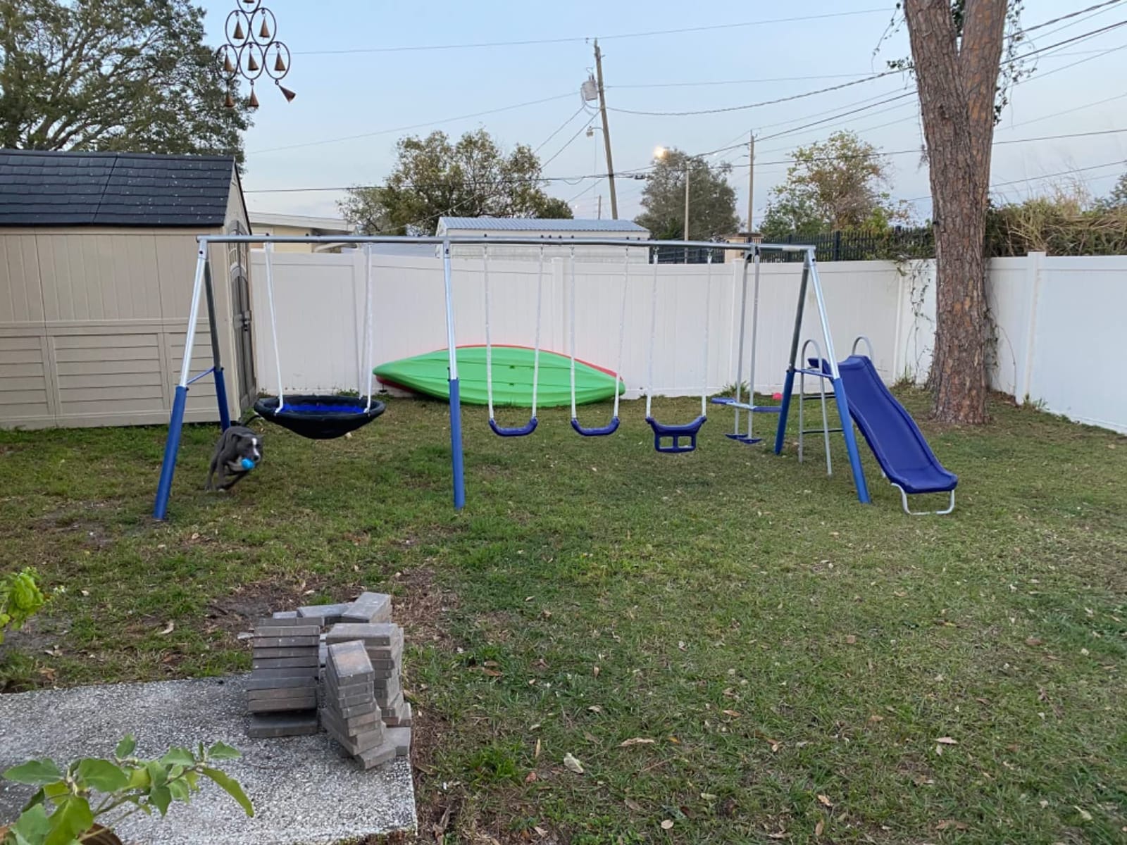 XDP Recreation Fun Forever Swing Set with 6' Wave Slide - 8 User / 6 Station Easy Assembly Galvanized Metal Backyard Play Kids Swing Set. 800 lbs. Capacity, 192