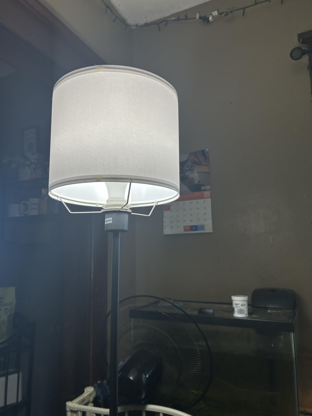 Modern Floor Lamp Simple Design with White Shade & Foot Pedal Switch | 60