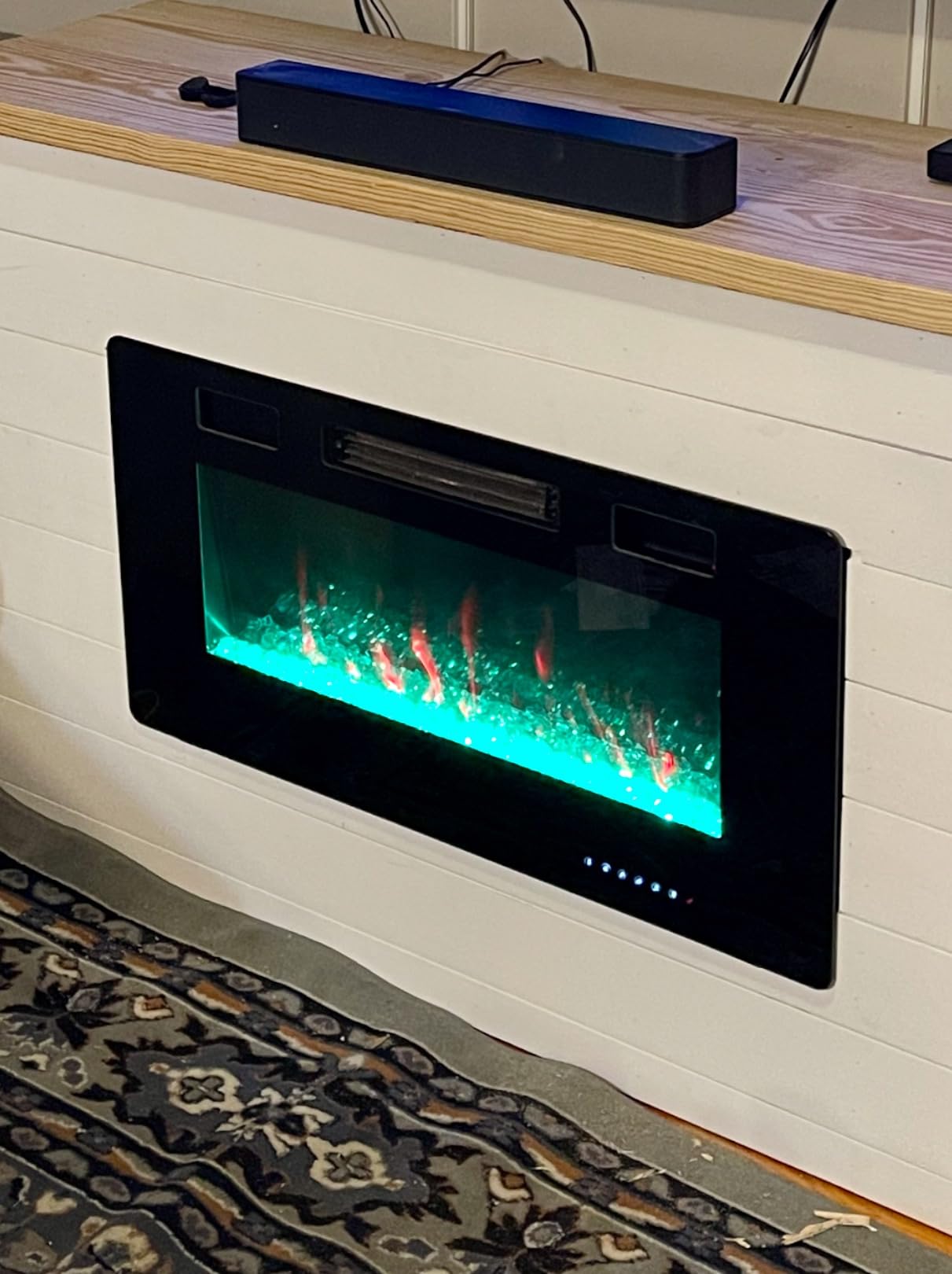 Antarctic Star 36 Inch Electric Fireplace in-Wall Recessed and Wall Mounted, Fireplace Heater and Linear Fireplace with Multicolor Flame, Timer, 750/1500W Control by Touch Panel & Remote customer photo 1