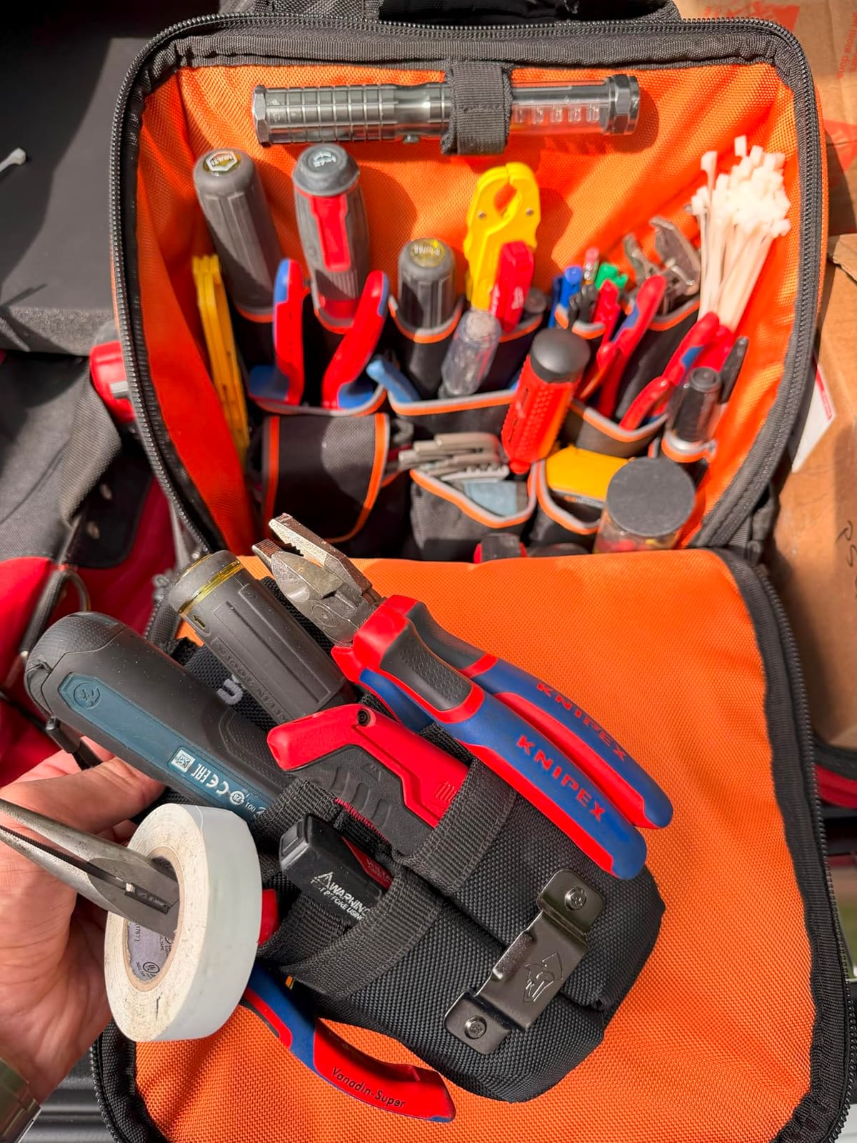 Klein Tools 55482 Tool Bag Backpack, Heavy Duty Tradesman Pro Tool Organizer with 21 Pockets and Large Interior, Water Resistant customer photo 2