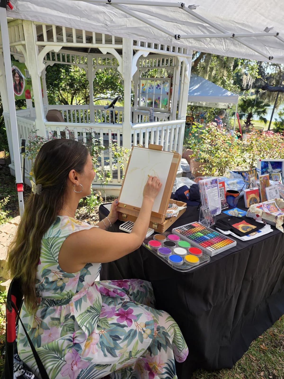 Tabletop Art Easel for Painting, Wooden Sketchbox, Portable Desktop Easel customer photo 2