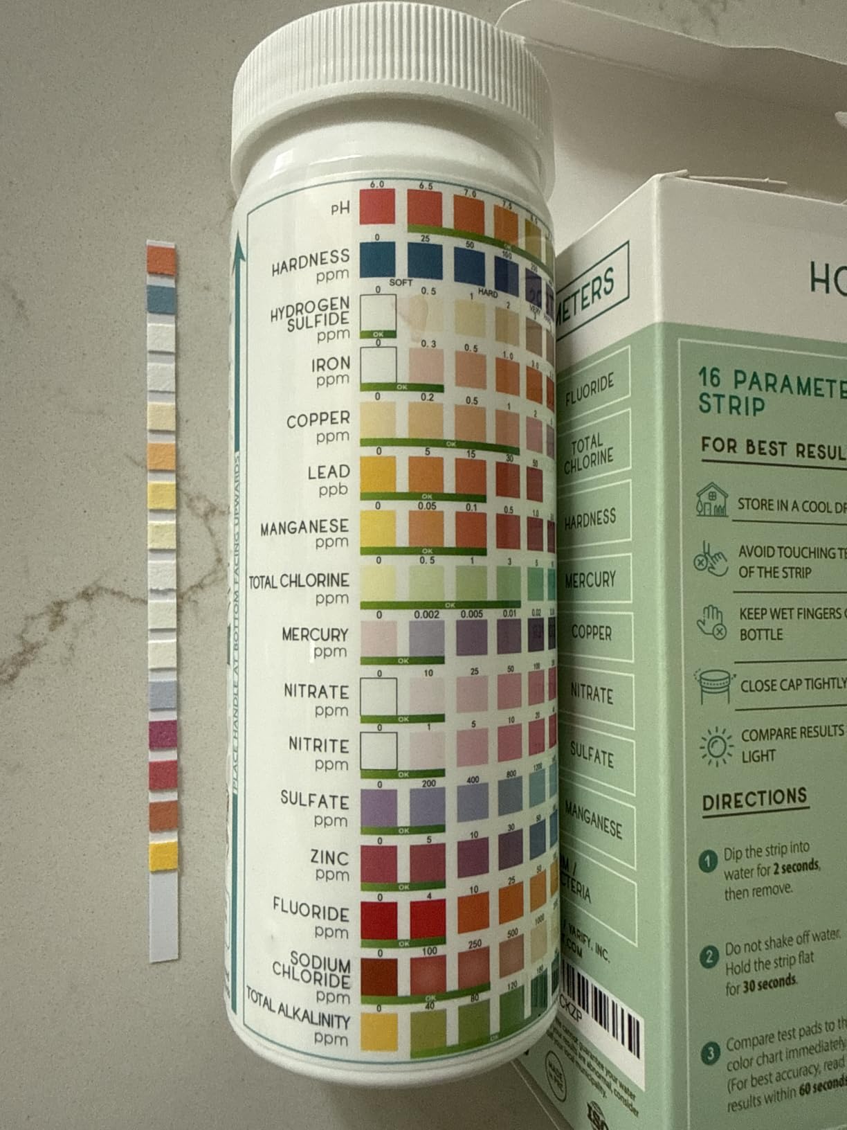 Varify 17in1 Complete Drinking Water Test Kit - 100 Strips + 2 Bacteria Tester Kits - Well, Tap, Home, City Water Testing Strip for Lead, Alkaline, Chlorine, Hardness, Iron, Fluoride, Copper & More customer photo 2