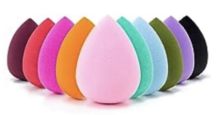 AJOKE 10 Pcs Perfect Makeup Sponge Set Blender Flawless for Liquid, Multi-colored Beauty Makeup Sponges customer photo 2