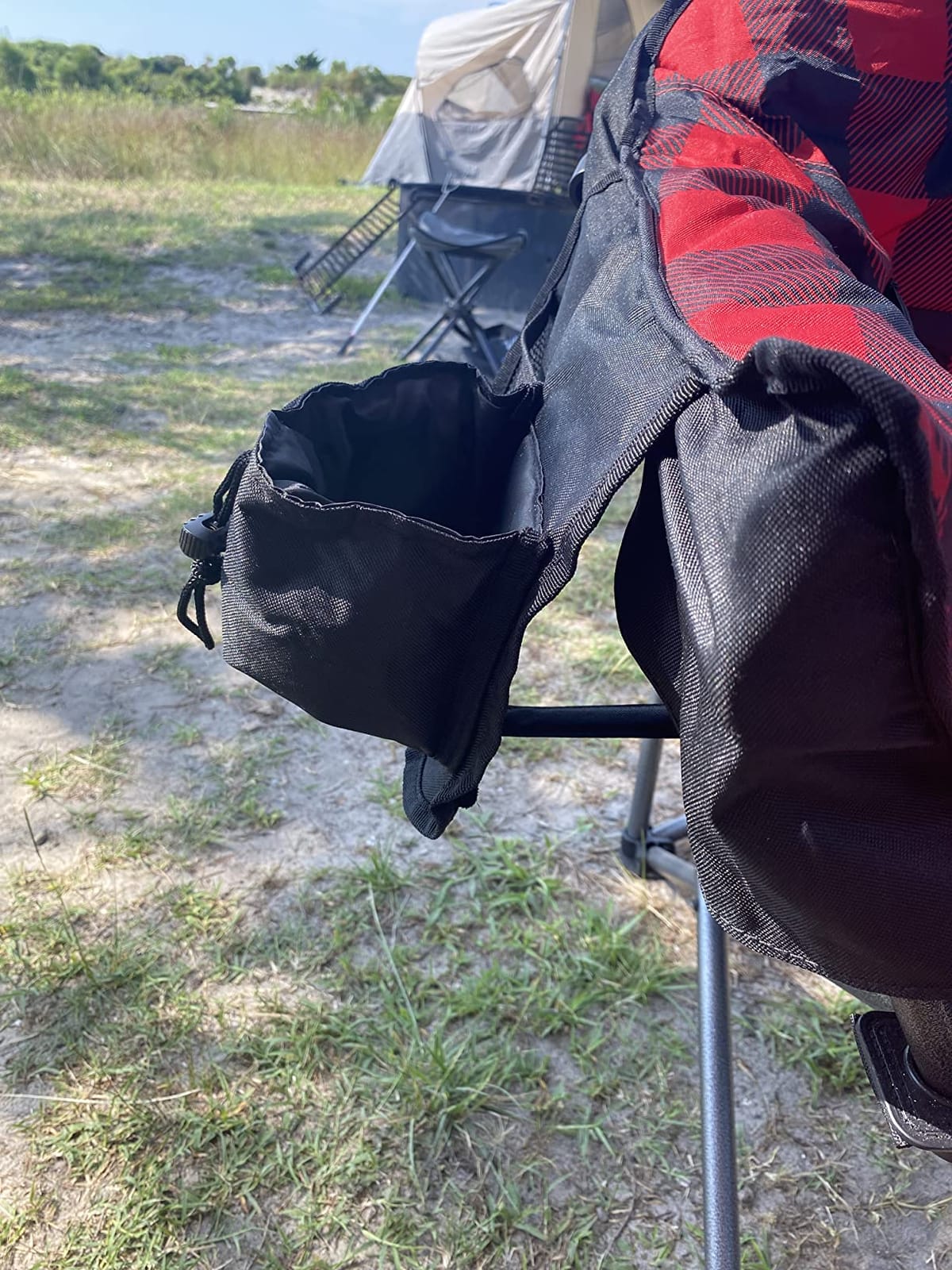 Guide Gear Club Camping Chair, Oversized, Portable, Folding with Padded Seats, 500-lb. Capacity Gray Plaid customer photo 2