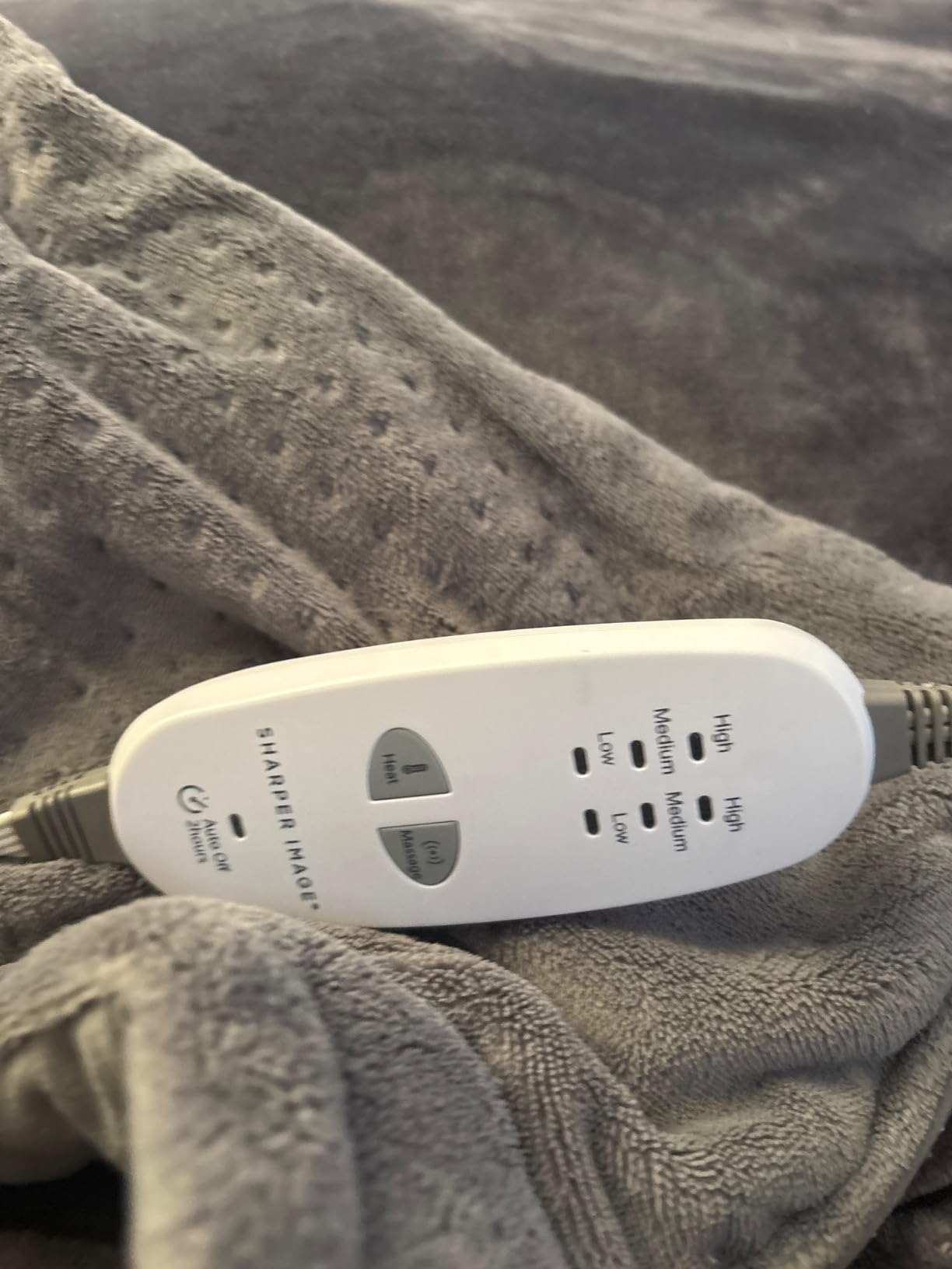 Calming Heat Massaging Vibrations Weighted Heating Pad by Sharper Image | Temperature Settings, Auto Shut-Off Feature, Gift for Holidays, Women & Men | 3 Heat, 6 Massage, 12” x 24”, 4 lbs customer photo 1