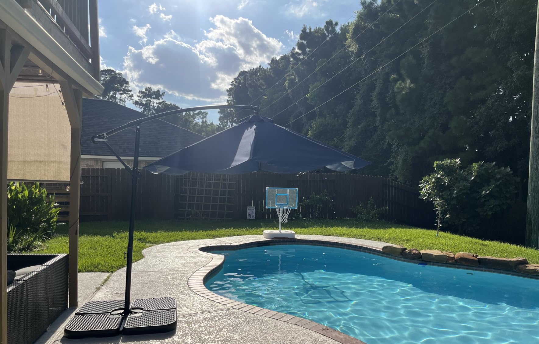 Best Choice Products 10ft Offset Cantilever Hanging Market Patio Umbrella, 8 Sturdy Ribs, Easy Adjustment - Navy Blue customer photo 1