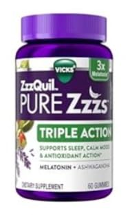 ZzzQuil PURE Zzzs Triple Action, Melatonin Gummies, Melatonin 6mg, 3X Melatonin, Sleep Aid with Ashwagandha, Calm Mood, Antioxidant Action, Sleep Aids for Adults, 60 Sleep Gummies customer photo 2