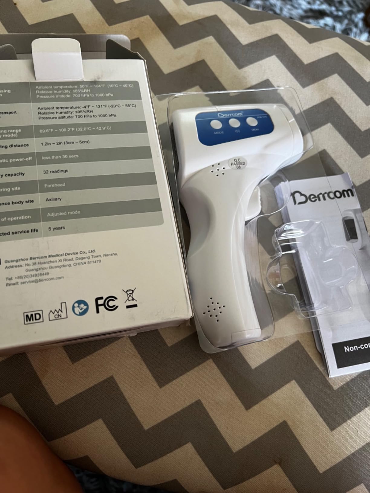 Berrcom Thermometer, 3 in 1 Contactless Infrared Fever Check Thermometer for Forehead, Ideal for Baby, Infant, Kids, and Adults, Batteries Not Included, JXB-178 (White) customer photo 1