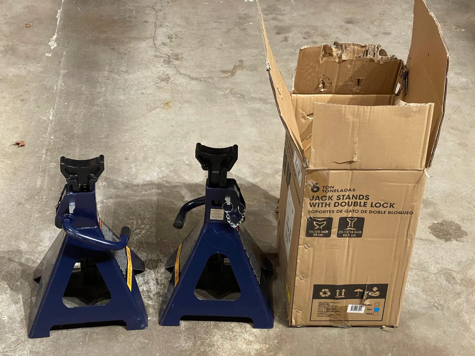 TCE 6 Ton (12,000 LBs) Capacity Double Locking Steel Jack Stands, 2 Pack, Blue, AT46002AU customer photo 1