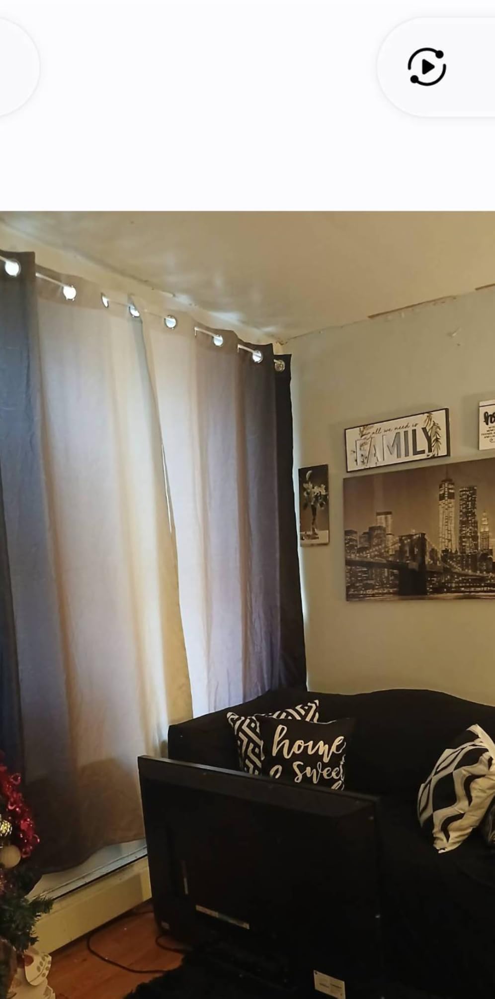 SimpleHome Ombre Black to Grey White Curtains for Living Room 52Wx84L customer photo 2
