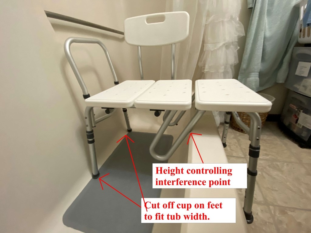 Drive Medical Splash Defense Tub Transfer Bench, Adjustable Height, White customer photo 2