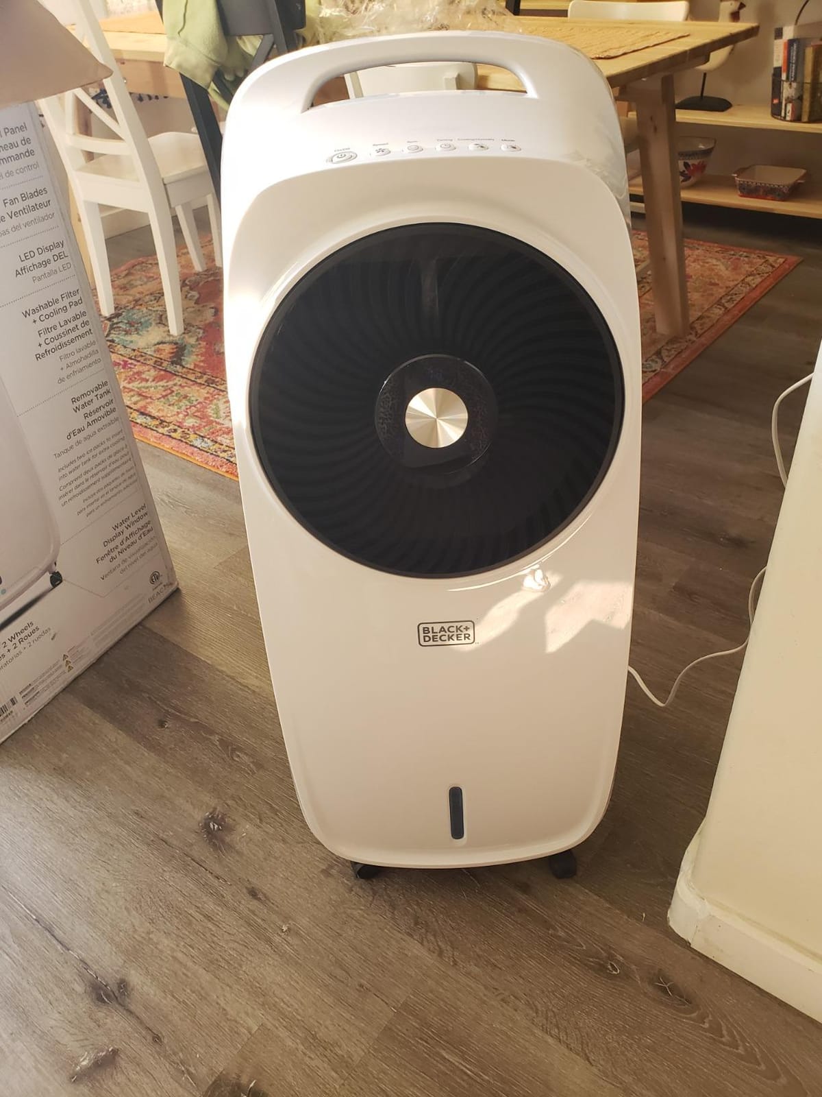 BLACK + DECKER Portable Evaporative Air Cooler with LED Display, BEAC75 | Portable Cooling Fan with LED Display, Remote Control, 2-Gallon Water Tank, Compact and Lightweight, 2 Casters and 2 Wheels customer photo 1