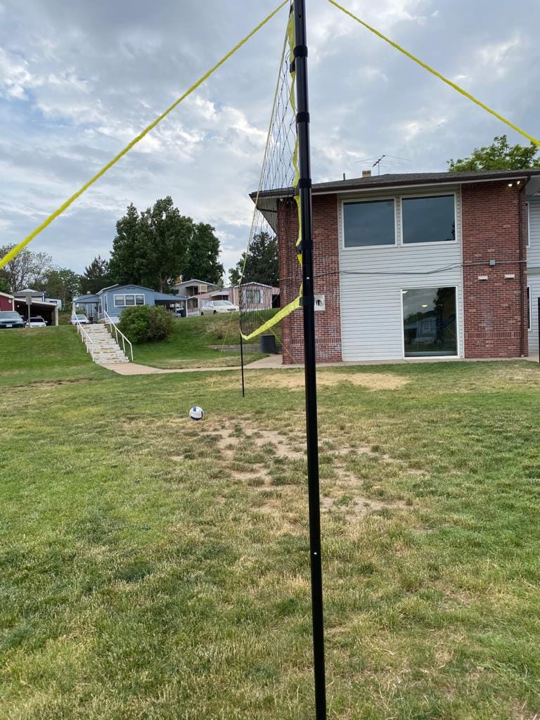 Outdoor Volleyball Net for Backyard, 32FT Anti-Sag Net with Steel Poles customer photo 2