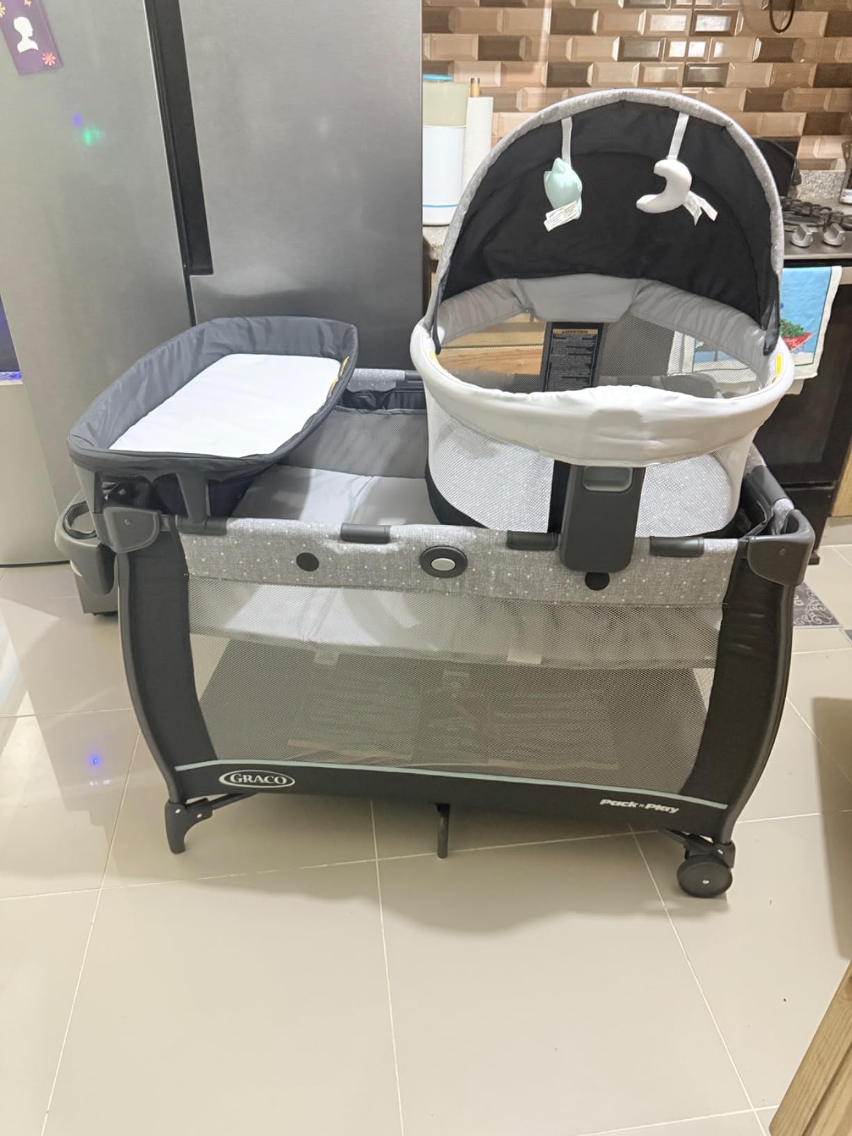 Graco® Pack n Play Dome LX Playard with Baby Bassinet Lightweight Portable Crib Push-Button Fold Travel Crib Redmond Convertible customer photo 2