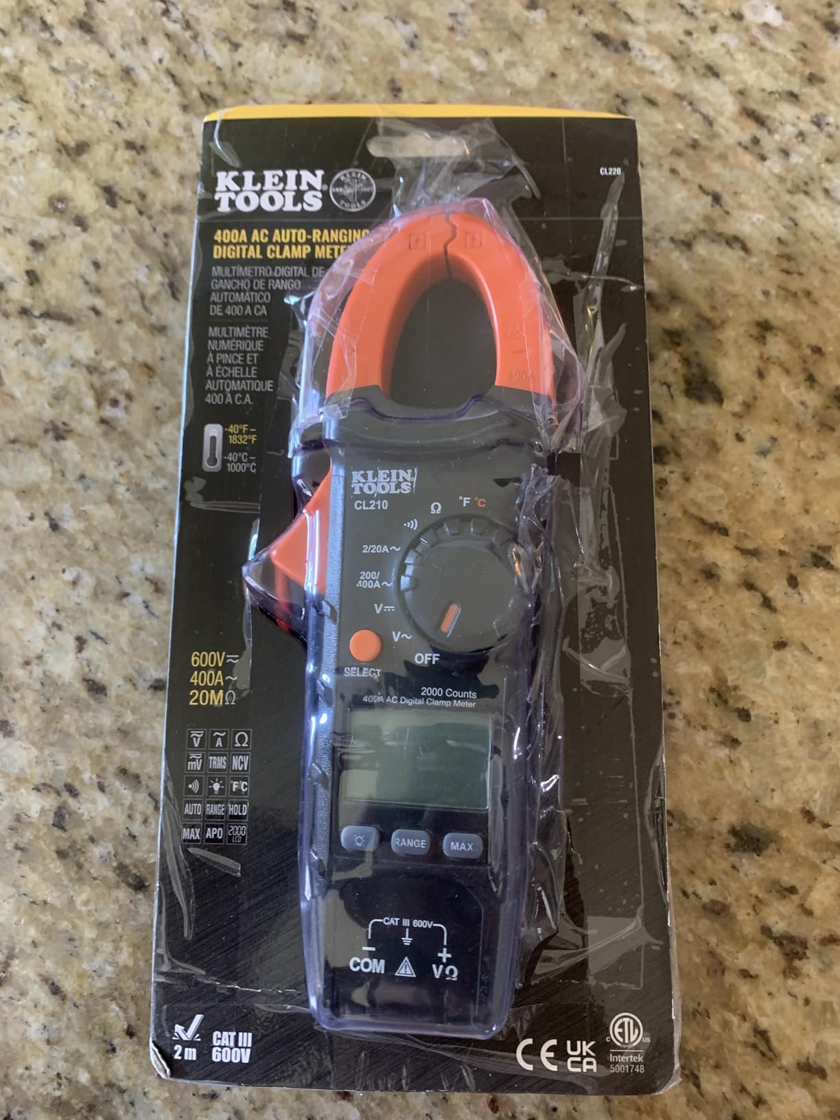 Klein Tools CL220 Digital Clamp Meter, Auto-Ranging 400 Amp AC, and Temp customer photo 2