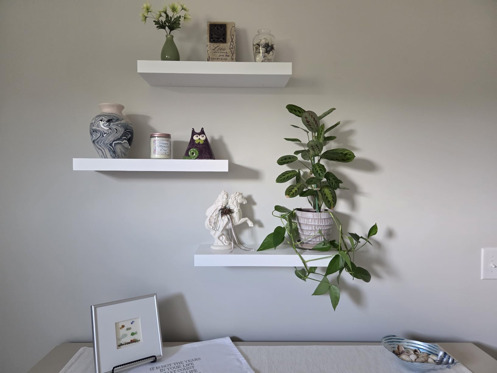Homeforia 24 Inch Floating Shelves, High-End Solid Pine Wood, Set of 2 customer photo 2