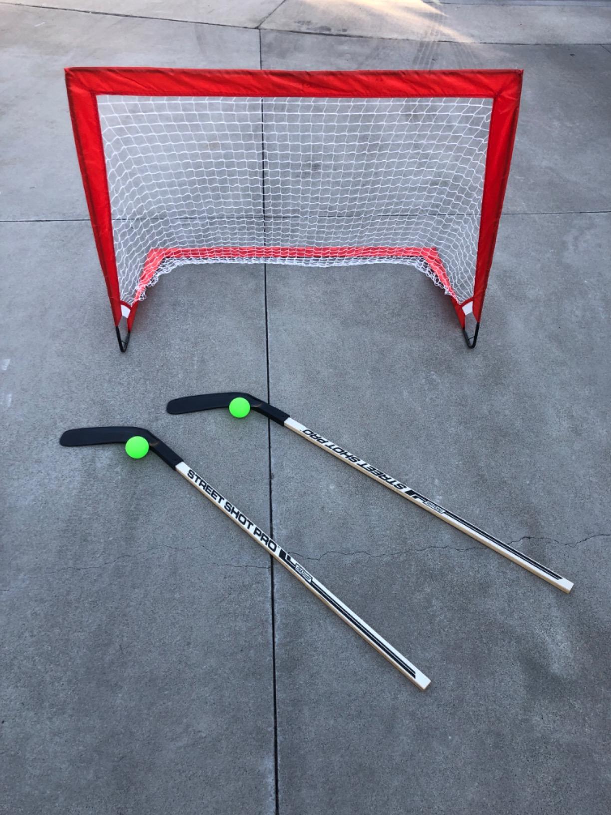 GoSports Street Hockey - Choose Between Goal Set with Sticks, Balls (6 Pack) or Sticks (2 Pack) customer photo 1