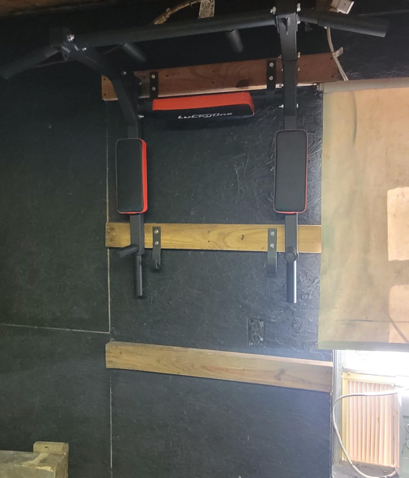Multifunctional Wall Mounted Pull Up Bar, Chin Up Bar,Dip Station customer photo 2