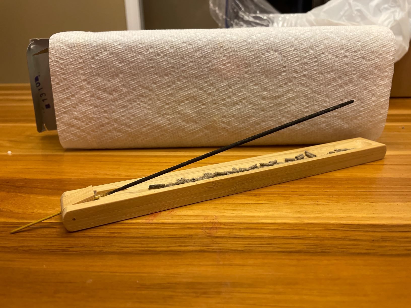 Bamboo Wood Incense Holder for Sticks with Adjustable Angle, Incense Burner with Ash Catcher, 9.8 Inches customer photo 1