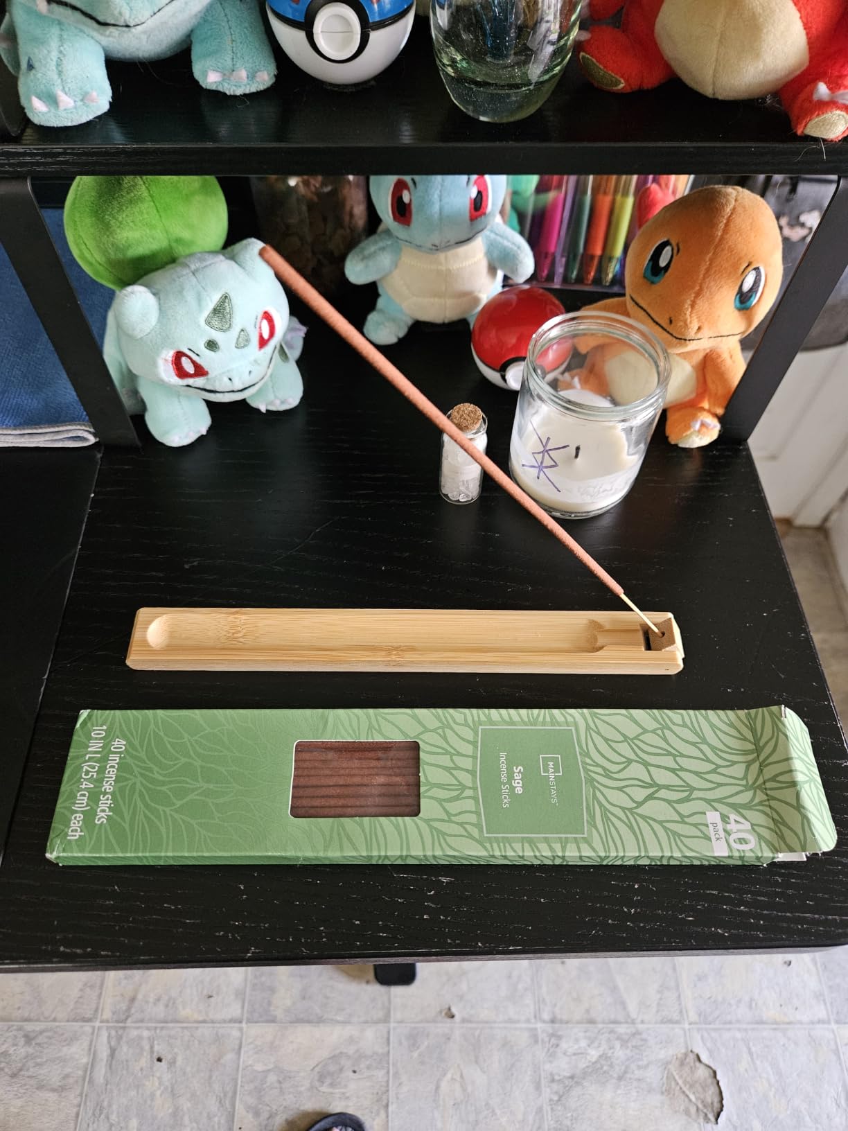 Bamboo Wood Incense Holder for Sticks with Adjustable Angle, Incense Burner with Ash Catcher, 9.8 Inches customer photo 2