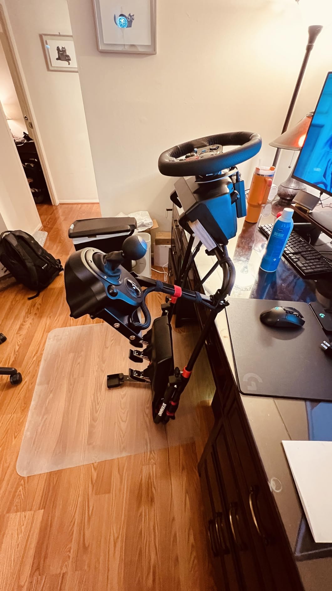 DIWANGUS Foldable Racing Wheel Stand,Height Adjustable Steering Wheel Stand | Racing Simulator Cockpit fit for Logitech G29 G923 G920 G27 G25 Thrustmaster MOZA for Xbox PS4 PS5 PC, Pre-Assembled Design customer photo 1