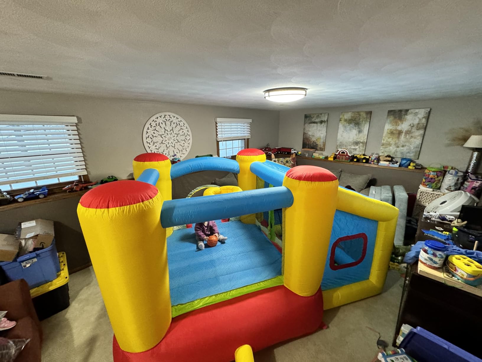 WELLFUNTIME Inflatable Bounce House with Blower, Jumping Castle Slide customer photo 1
