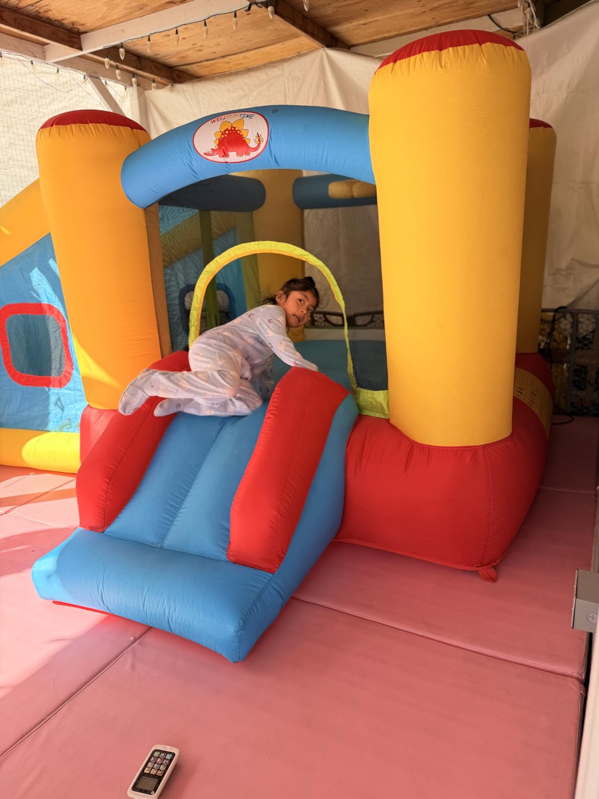 WELLFUNTIME Inflatable Bounce House with Blower, Jumping Castle Slide customer photo 2