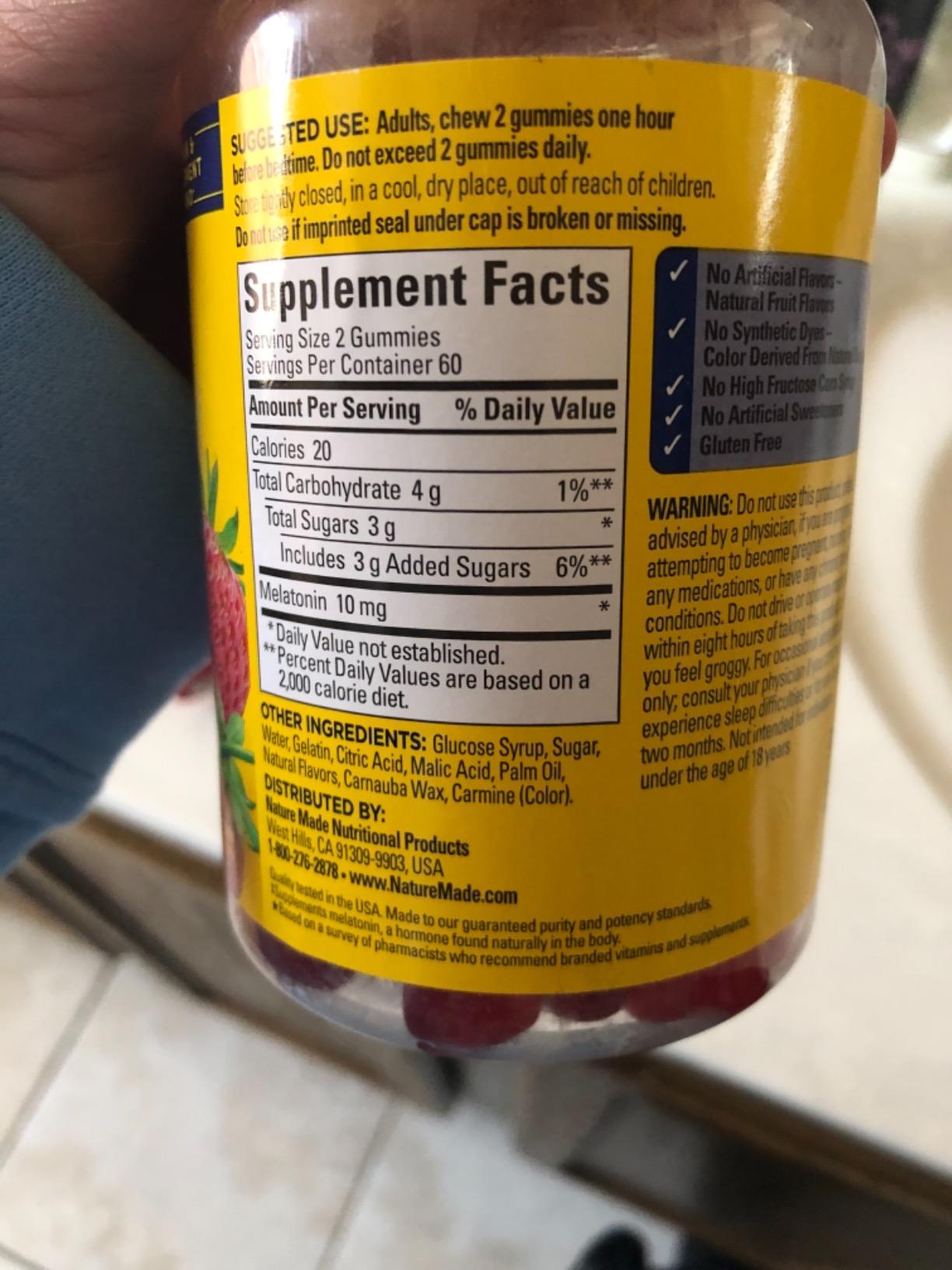 Nature Made Melatonin 10 mg per Serving Gummies, 120 Melatonin Gummies customer photo 1