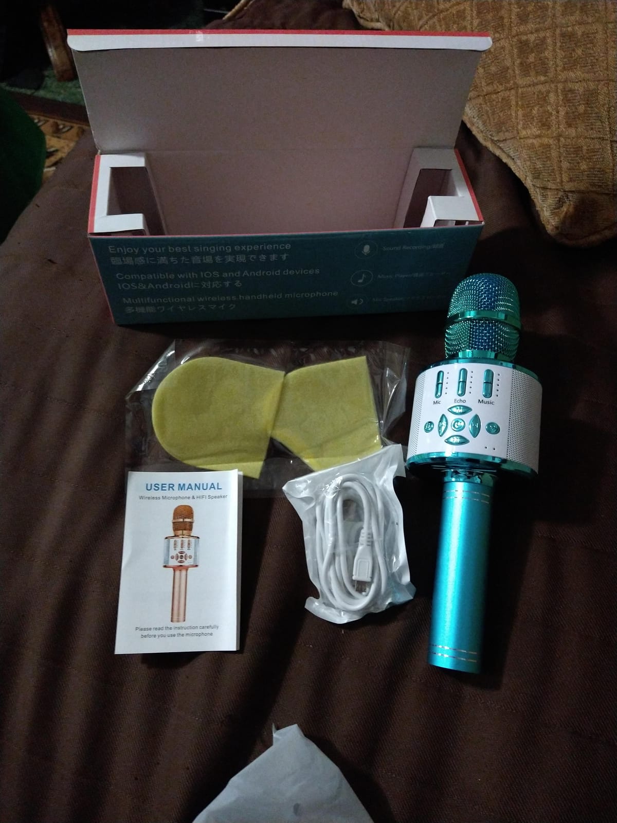 Amazmic Kids Karaoke Microphone Machine Toys for Girls Bluetooth Microphone with LED Light, Christmas Birthday Gift for Girls Boys 3-12+ Years Old (Blue) customer photo 2