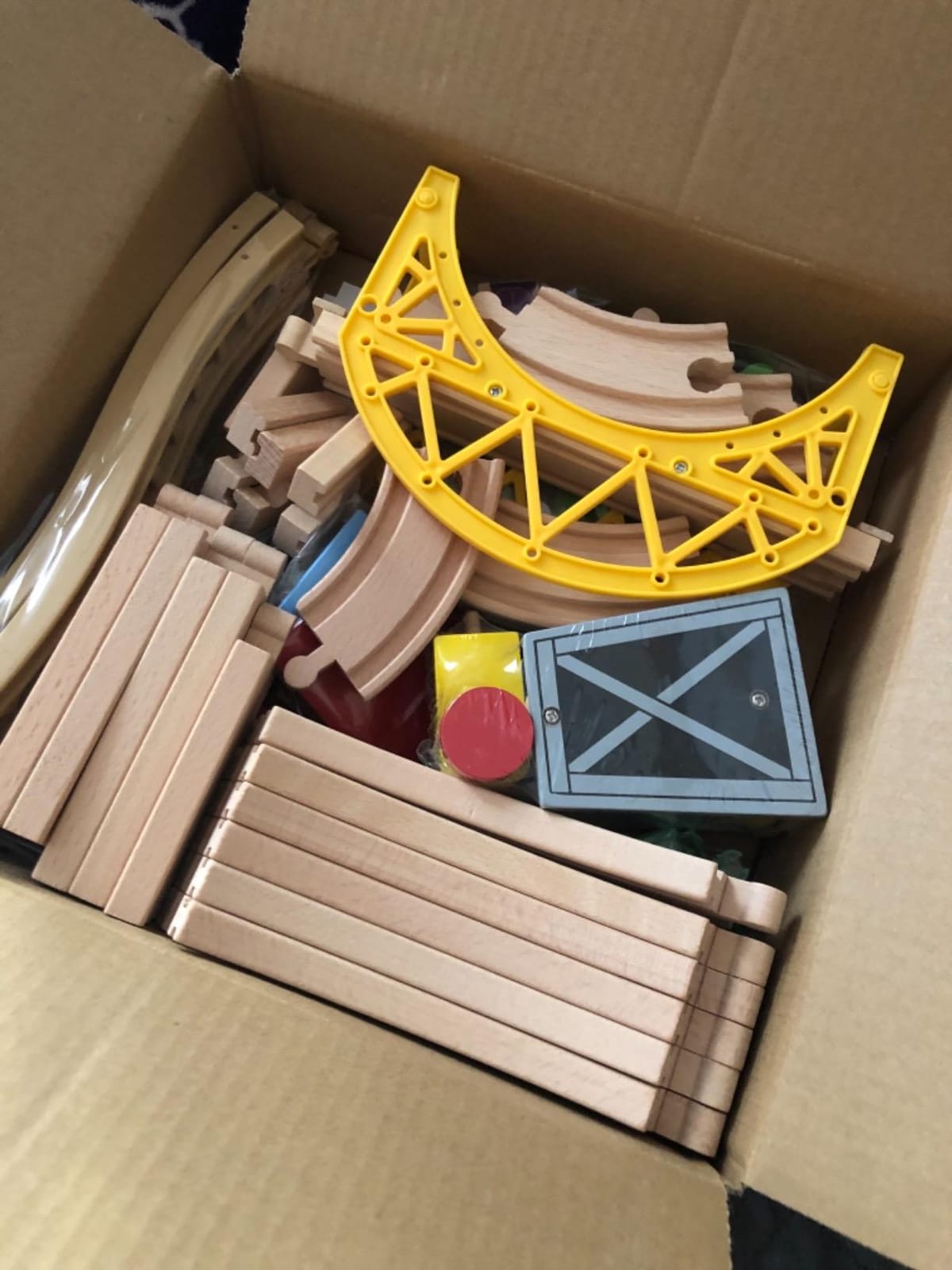 TOY Life Wooden Train Set with Crane, 60-Pc Track, Boys 3-8 customer photo 1