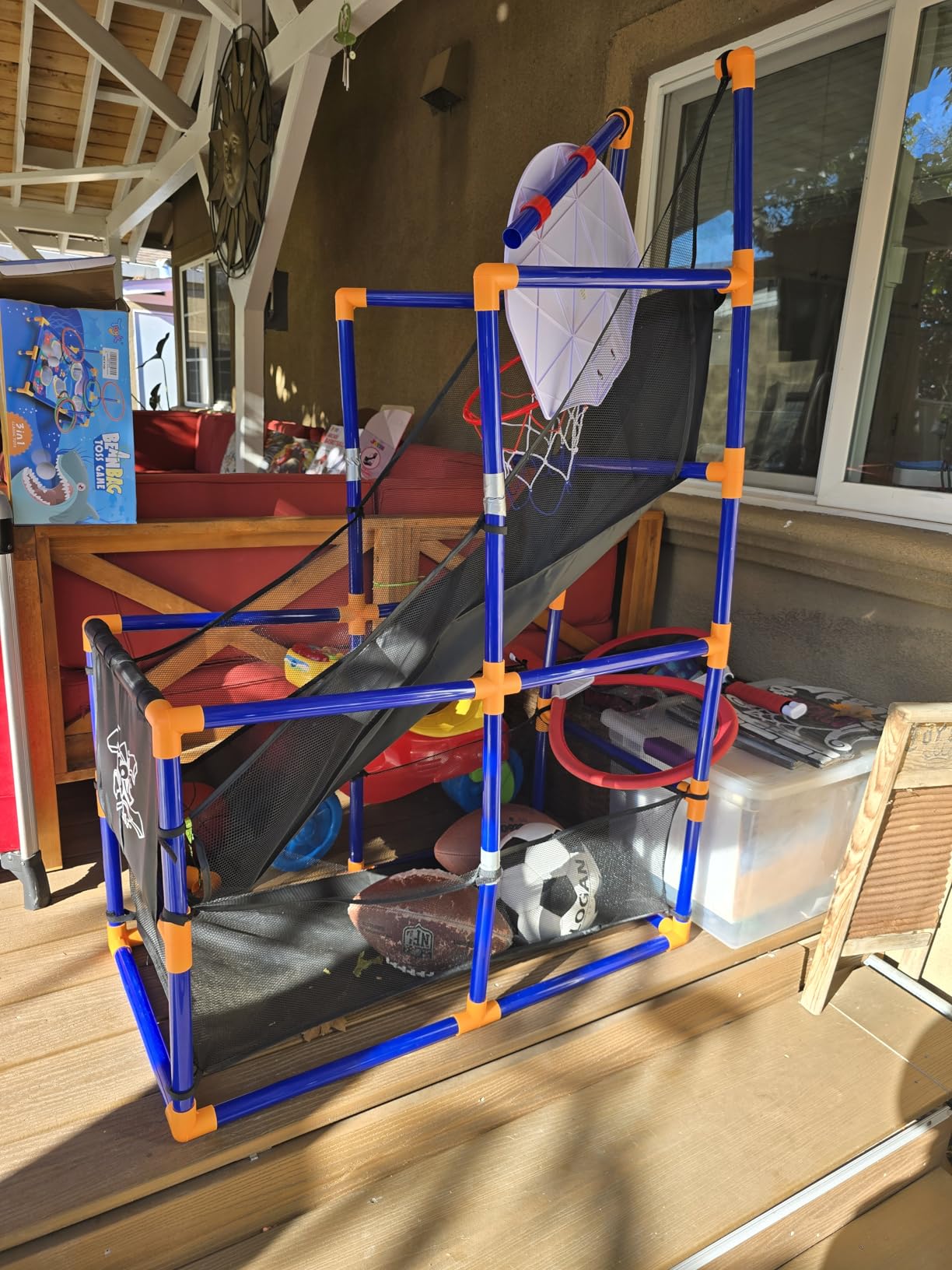 JOYIN Arcade Basketball Game Set with 4 Balls and Hoop for Kids 3+ Years Old Indoor Outdoor Sport Play - Easy Set Up - Air Pump Included - Ideal for Competition customer photo 2