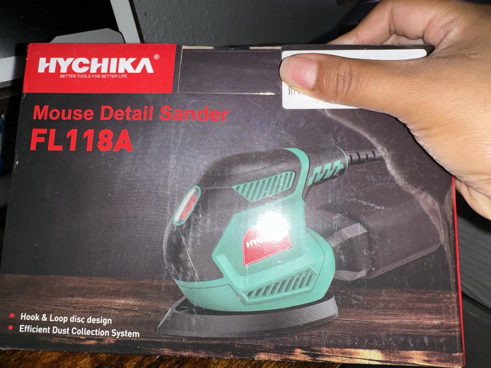 HYCHIKA Detail Sander, 14,000 OPM Compact Electric Sander Tool with 12 Pcs Sandpapers,Efficiency Dust Collection System,Suitable for Tight Spaces Sanding,Polishing,Removing Paint in Home Decoration customer photo 1