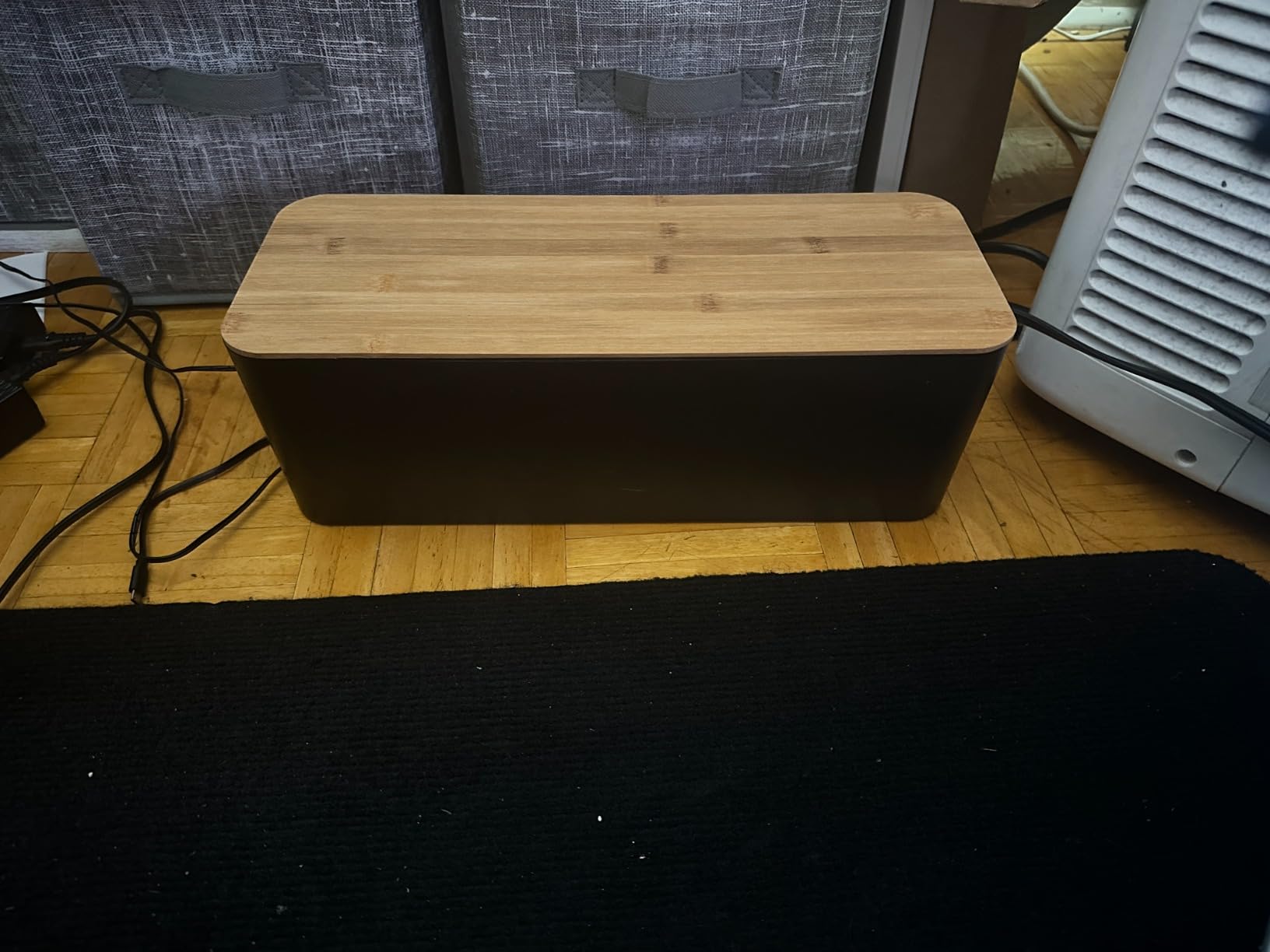 2Pack Cable Management Box,Wooden Style Cord Organizer Cord Hide Box customer photo 1