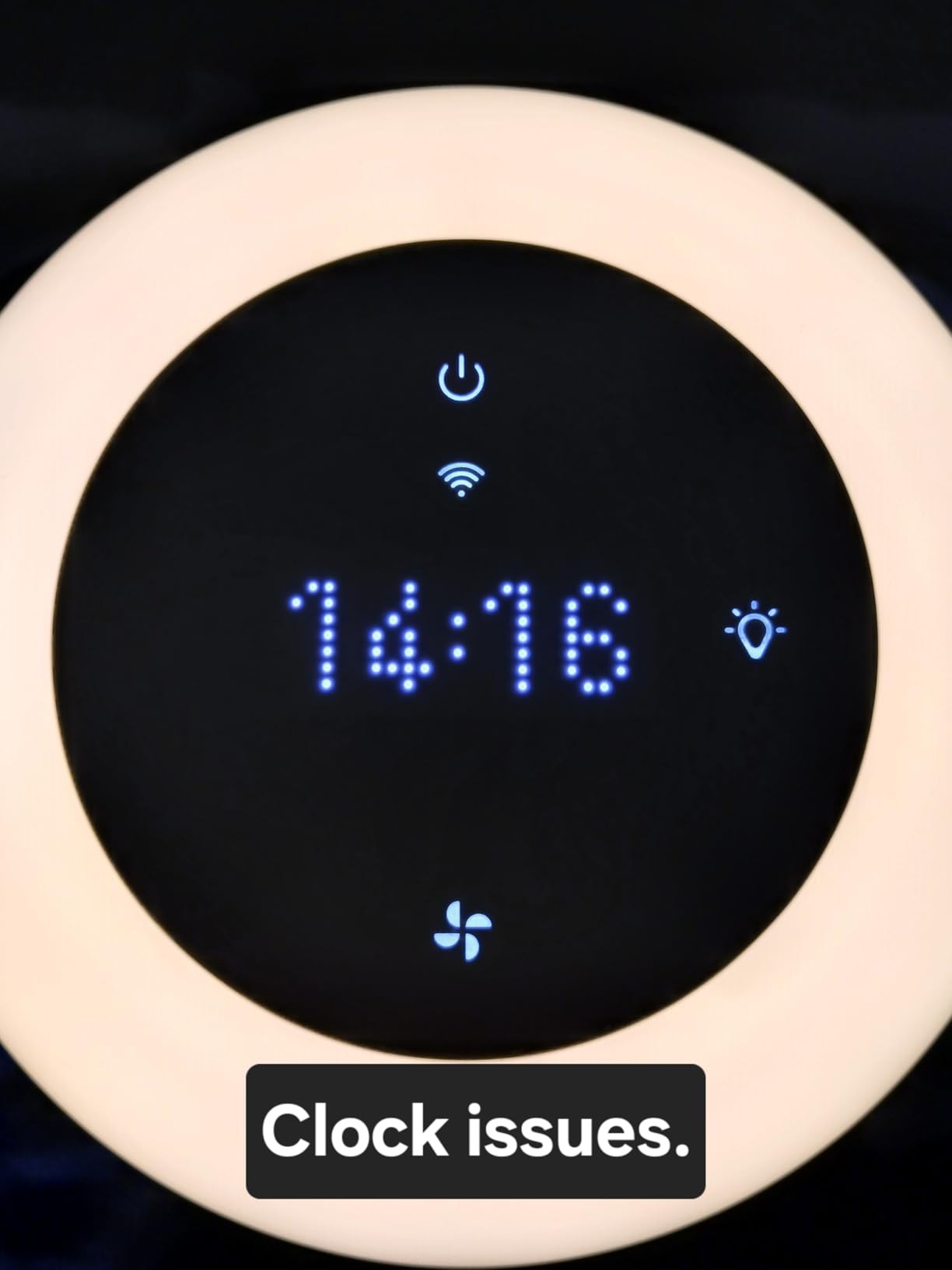 Mini Restful Bedroom Air Purifier with Sunrise Alarm Clock, Navy | HEPASilent air purification, sunrise alarm, adjustable nightlight, clock, app-set alarms with sounds and schedules, USB-C customer photo 2