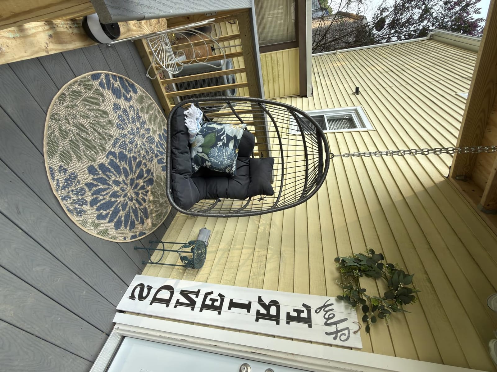 Nicesoul Foldable Space-Saving Hanging Egg Chair No Stand, 350lbs Reinforced Frame with Swing Design, Deep Seat with Thick Cushion, UV-Resistant Outdoor Indoor Use for Balcony Patio, Dark Grey customer photo 1