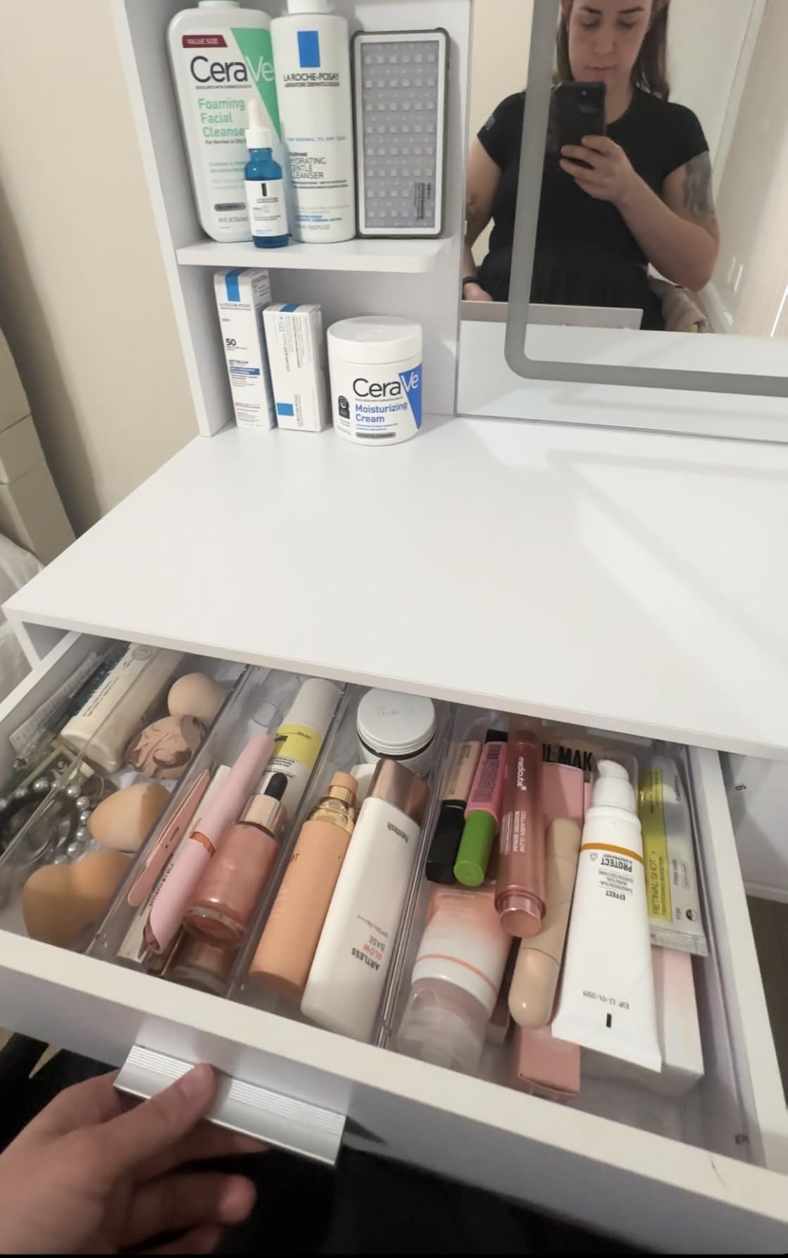 Vtopmart 25 PCS Clear Plastic Drawer Organizers Set, 4-Size Versatile Bathroom and Vanity Drawer Organizer Trays, Storage Bins for Makeup, Bedroom, Kitchen Gadgets Utensils and Office customer photo 2