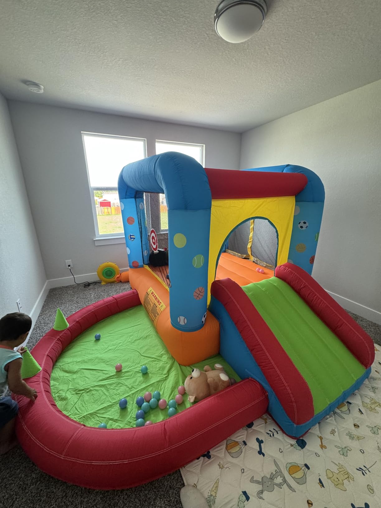 Step4Fun Inflatable Bounce House, Kids Castle Slide Bouncer for Children Jumping Outdoor and Indoor Party, Baby Backyard Water Jumper Toy with Blower, Ball Pit Pool, Ideal Gifts（112 x 98 x 65”） customer photo 1